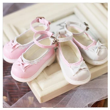 1/4 BJD ayakkabı pembe / beyaz renk bebek ayakkabı için 1/4 BJD SD DD bebek ayakkabı bebek deri ayakkabı bebek aksesuarları