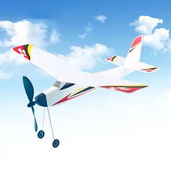 1 Adet DIY 3D Şekil Uçan Planör lastik bantlar Güç Köpük Uçak El Atmak Uçak Modeli Eğitici Oyuncaklar Uçak Oyuncak Çocuklar Hediye