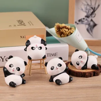 1 adet Kawaii Reçine Panda Rustik Düğün Dekorasyon DIY Çocuklar Mutlu Doğum Günü Partisi Ev Odası Masa Bahçe Dekor Fotoğraf Sahne