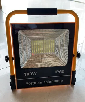 10 ADET Su Geçirmez IP66 50W 100W LED Güneş Bahçe Entegre Projektör Şarj Edilebilir Taşınabilir LED çalışma ışığı Acil durum projektör