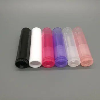 1000 adet / grup 5ml plastik ruj tüpü boş dudak balsamı kapları kozmetik ambalaj için