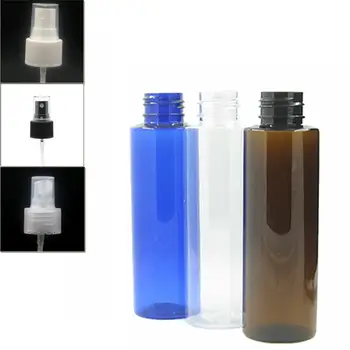 100ml boş şeffaf / mavi Silindir Plastik Şişeler pet şişe beyaz / siyah / şeffaf ince sis, püskürtücü x5