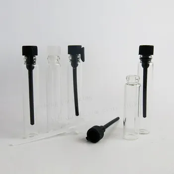 100x1. 5 ml Doldurulabilir Mini Cam Parfüm Küçük Örnek Şişeler Parfüm Şişesi Laboratuvar Sıvı Koku test Tüpü Deneme Şişesi