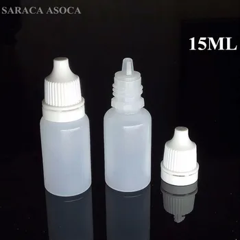 15ml Göz Damlası Şişesi Küçük Plastik Boş Şişe Nesse PE beyaz şeffaf uçucu yağ şişesi 200 adet / grup
