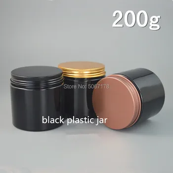 200ml Boş Plastik Kozmetik Pot Siyah Kozmetik Cilt Bakım Kremi Kavanoz Konteyner Makyaj Doldurulabilir Şişe 10/30 adet