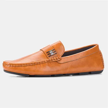 2021 İlkbahar Yaz Yeni Bezelye Ayakkabı Erkekler İş günlük mokasen ayakkabı Yumuşak Deri Daireler Rahat sürüş ayakkabısı Erkekler için