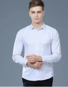 2023HOT JTFAN erkek gömleği yeni uzun kollu erkek gömleği saf beyaz dimi ütülenmeyen G-59