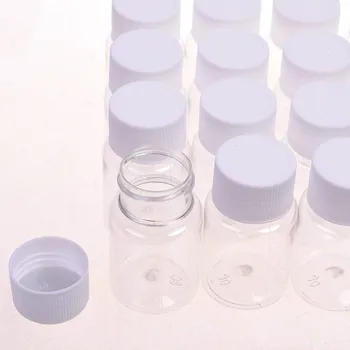 24 adet Boş 20ml Plastik PET Şeffaf Boş Mühür Hap kapaklı şişeler Toz İlaç Hap Şişeleri Reaktif Ambalaj Kapları
