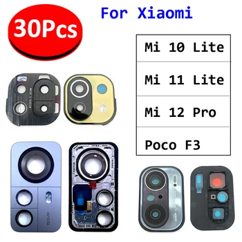 30 Adet, 100% Orijinal Arka Kamera Cam Lens Kapağı Çerçeve Tutucu ile Yedek parça Xiaomi Mi 11 10 Lite Poco F3 Mi 12 Pro