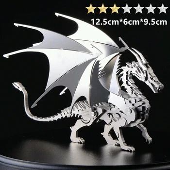 3D DIY Yüksek Kaliteli Çelik Warcraft Metal Paslanmaz Çelik Montaj Kiti Modeli Charizard Dekorasyon Hediye