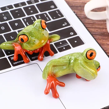 3D Kurbağa Komik Araba Ofis masaüstü bilgisayar Dekor Süsler Landcrape Bonsai Dekor