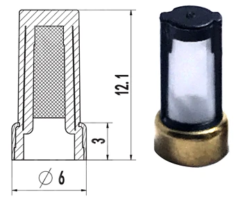 500 ADET 11023 Evrensel yakıt enjektörü Mikro Sepet Filtre Mühür Kitleri Onarım Parçaları 12.1 * 6 * 3mm En İyi Fiyat