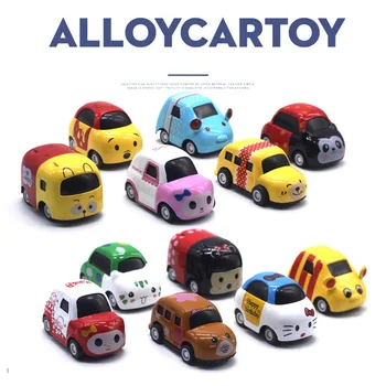 6 adet / takım Sevimli hayvan şekli Güzel parlak renkler Savaşçı Dönüş araba çocuk Mini mühendislik araba modeli hediyeler oyuncaklar bebek çocuklar için