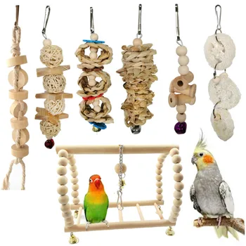 7-Piece Papağan Oyuncak Küçük Pet Malzemeleri Pet Kuş Oyuncak
