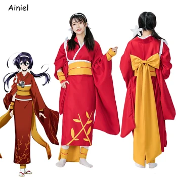 Anime Bungou Sokak Köpekleri Cosplay Kostümleri Setleri Japon Kimono Büyük Yay ile Cadılar Bayramı Rol Oynamak kadın Bornoz Takım Elbise