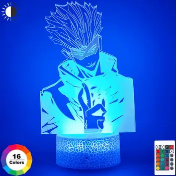 Anime Gece Lambaları Jujutsu Kaisen Satoru Gojo Şekil 3D Gece Lambası Akrilik Masa yatak odası için lamba Dekor Doğum Günü noel hediyesi