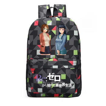 Anime Re: Hayat Gelen Farklı Bir Dünya Sıfır keten sırt çantası Teenger Packsack Schoolbag Mochila Unisex Öğrenci seyahat laptop çantası