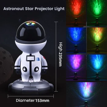 Astronot Yıldız Projektör Galaxy Yıldızlı Gökyüzü Gece İşığı Lambası Ev Odası Dekor Yatak Odası Dekoratif Armatürler Hediye