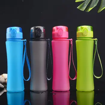 Açık Drinkware BPA Ücretsiz Sızdırmaz Seyahat 500 ML Su Şişesi meyve suyu fincanı Buzlu Kayış Su Bardağı
