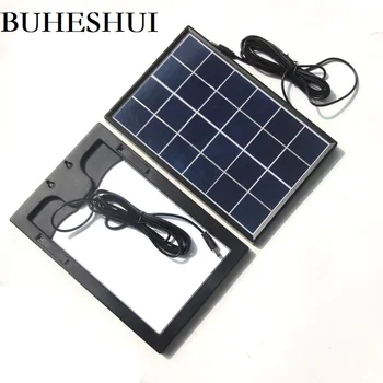 BUHESHUI 6 W 6 V Güneş Pili Güneş Modülü Polikristal DIY güneş paneli sistemi Için 3.7 V pil şarj cihazı + DC 5521 Kablo 3 M