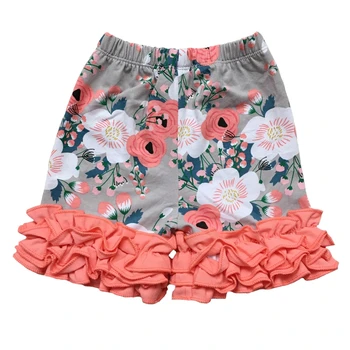 Bahar renk Çiçek kız buzlanma fırfır şort çocuk butik pamuklu pantolonlar toptan toplu tayt