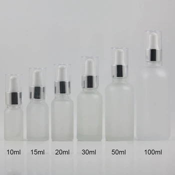 Buzlu / zeytin rengi damlalıklı şişe kozmetik konteyner 20ml seyahat örnek ambalaj cam şişeler 20ml