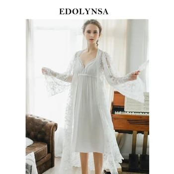 Dantel Nightgowns Sleepshirts Beyaz Elbiseler Seti Bornoz Setleri Seksi Gecelik Nedime Bornozlar Seti Sabahlık Düğün Bornoz Setleri #H367
