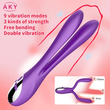 Güçlü Yapay Penis Vibratör Klip Kadın AV Değnek Uyarıcı Klitoris G-spot Anal Boncuk 9 Motorlar Erkekler Ve Kadınlar Masturbator Masaj