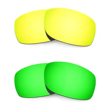 HKUCO Için Fives-Squared Güneş Gözlüğü Yedek Polarize Lensler 2 Pairs - Altın ve Yeşil