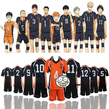 Haikyuu Cosplay Karasuno Kostüm Lise Voleybol Kulübü Hinata Shoyo Spor Forması Üniforma Hinata Shoyo Nishinoya Yuu