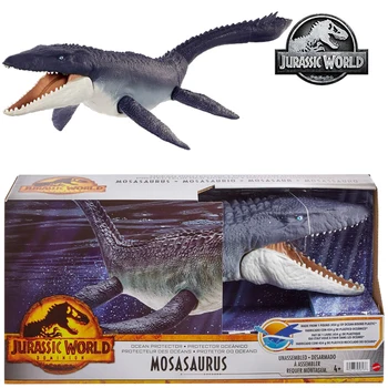 Jurassic Dünya HGV34 Okyanus Koruyucu Mosasaurus Dinozor Aksiyon Figürü Heykel Hareketli Eklemler İle Oceanbound Plastik Çocuk Oyuncakları