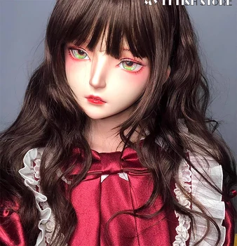 (KM108) özelleştirmek Yarım Kafa Tatlı Kız Reçine Crossdress Japon Karikatür Anime Kadın Cosplay Kigurumi Bebek Maskesi Sürükle Kraliçe