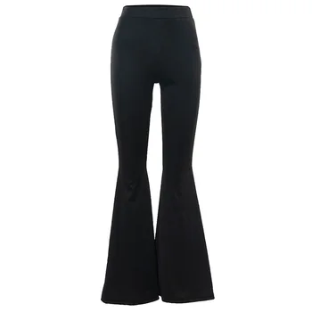 Kadın Pantolon Grunge 90s Kentsel Tarzı Çizme Kesim Pantolon Yüksek Bel Siyah Vintage dar pantolon Moda Indie Rahat Kadın Pantolon