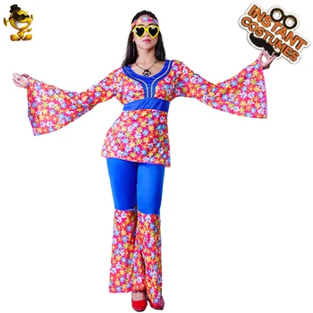 Kadın Retro 60 s 70 s Hippi Kostümleri Hippi Elbise Purim Parti Cadılar Bayramı Kostümleri Kadınlar İçin
