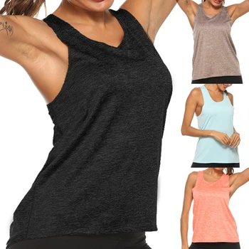Kadın Yoga Tankı Üstleri Çabuk kuru Egzersiz kadın Egzersiz Spor Giyim spor T-Shirt Spor Üst Kadın Gömlek Spor