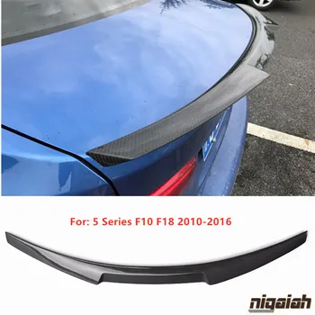 Karbon Fiber Arka BMW için rüzgarlık F10 5 Serisi 2010-2016 Parlak Siyah Arka Bagaj Kanat Dudak M4 Stil PSM Stil Araba Aksesuarları