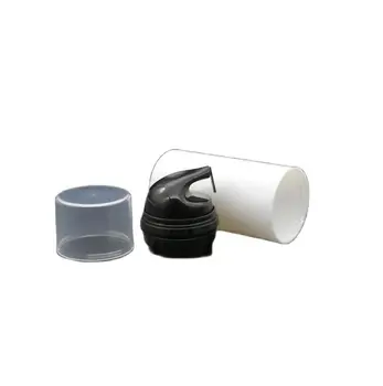 Kozmetik ambalaj ürünleri için şeffaf kapaklı siyah havasız pompalı 80ML beyaz plastik havasız losyon şişesi