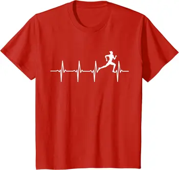 Koşucular ve Koşucular için Koşu Kalp Atışı Tişörtü