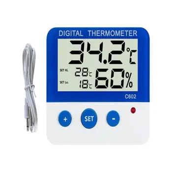 LCD Dijital Termometre Higrometre Prob ile Kapalı Elektronik Sıcaklık nem monitörü Sensörü Ölçer nem ölçer