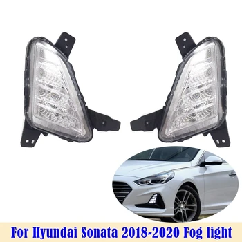 LED Sis İşık Meclisi Hyundai Sonata 2018 2019 2020 için Araba Ön Tampon Sis Lambası Gündüz Çalışan İşık