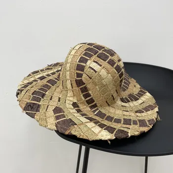 Moda Hasır Şapkalar Kadınlar Bayanlar İçin Yaz Vintage Tasarımcı Tarzı Geniş Ağız güneş şapkası Kapaklar Erkekler Zarif Plaj Tatil balıkçı şapkası