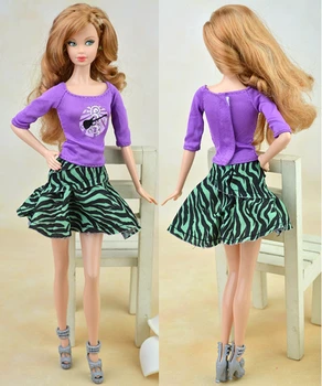 Moda Leopar Desen Rahat Elbise Barbie Bebekler İçin Kısa Elbise Yüksek Kaliteli Giysiler İçin 1/6 BJD Bebek Aksesuarları Çocuk DIY oyuncaklar