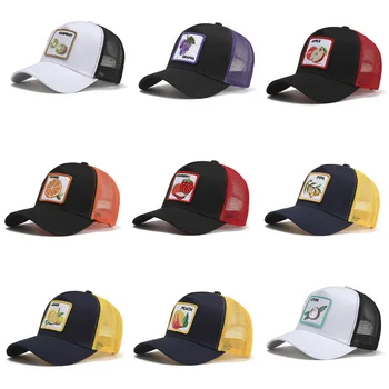 Moda Meyve Nakış beyzbol şapkası Erkekler için Snapback Hip Hop Şapka Kadın Nefes Örgü Vizör Kemikleri Streetwear Kamyon Şoförü Kapakları