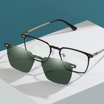 Moda Polarize Koruma Manyetik Emme Seti güneş gözlüğü Anti-mavi ışık lensi Bir gözlük İki kullanım bilgisayar gözlük