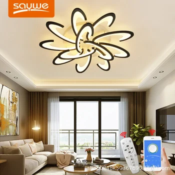 Modern LED avizeler ışıkları Oturma Odası İçin, Tavan ışıkları Uzaktan Kumanda, Parlaklık Ayarlanabilir, ev dekor lüks
