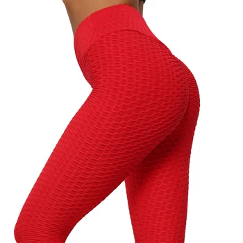 Nefes Kalça kaldırma Ter emici Spor Spor Basit Düz Renk Yoga Pantolon Tayt Femme Wm*
