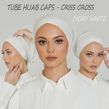 Orta Doğu Çapraz Taban Kapağı Spor Alt Kapak Tüp Türban Başörtüsü Kadın Elbise Kadın Jersey Başörtüsü islami başörtüsü Anında İpek Şal