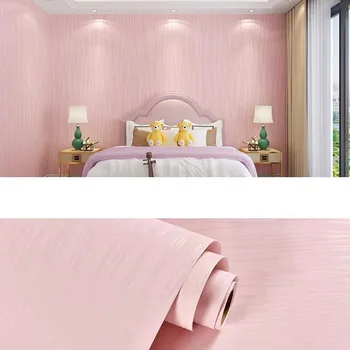 Pembe Yatak Odası Duvar Kağıdı 3d Stereo Dalları Çizgili Duvar Kağıdı Ev Dekorasyon Oturma Odası Tv Arka Plan duvar kağıdı Çocuk Odası