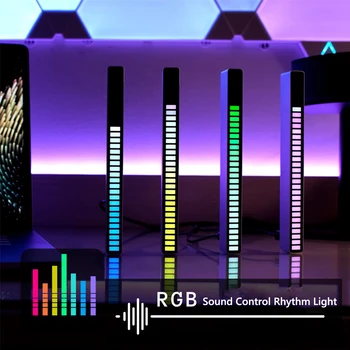 Ses kontrol ışığı APP kontrolü ses aktive pikap ritim ışıkları USB LED RGB renkli müzik ortam ışık çubuğu ritim lambası