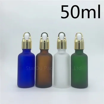 Seyahat Şişe 500 adet 50 ml Amber Yeşil Mavi Şeffaf Buzlu Cam Uçucu Yağ şişesi, 50cc Cam Parfüm Damlalık Şişe